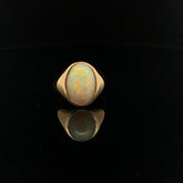 18K YELLOW GOLD 3.68CT OVAL OPAL AAA RING